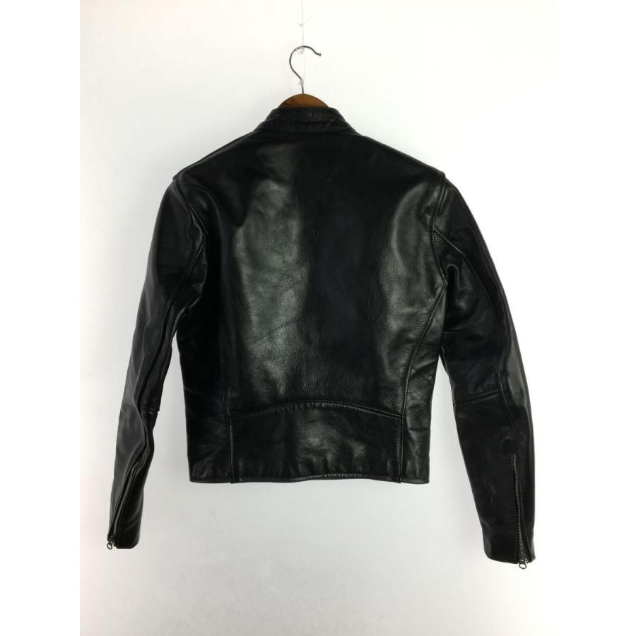 VANSON◇レザーシングルライダースジャケット/34/牛革/BLK/無地 VANSON◇レザーシングルライダースジャケット/34/牛革/BLK/無地