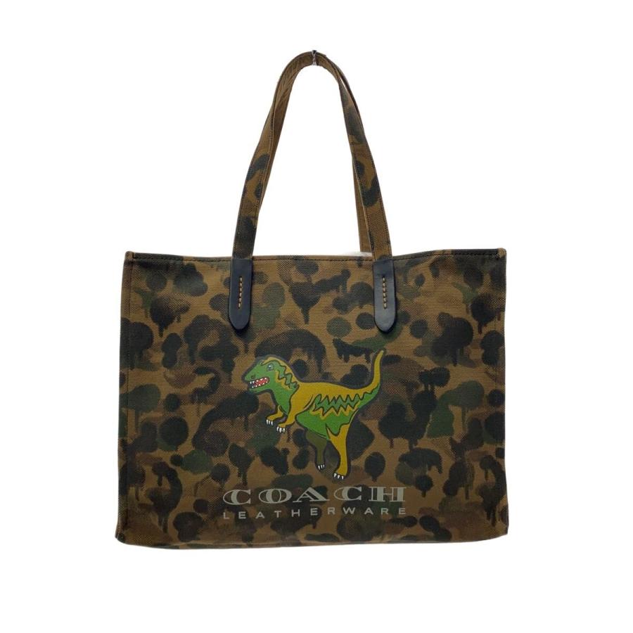 COACH◇レキシー/恐竜/トートバッグ/キャンバス/KHK/総柄/26895