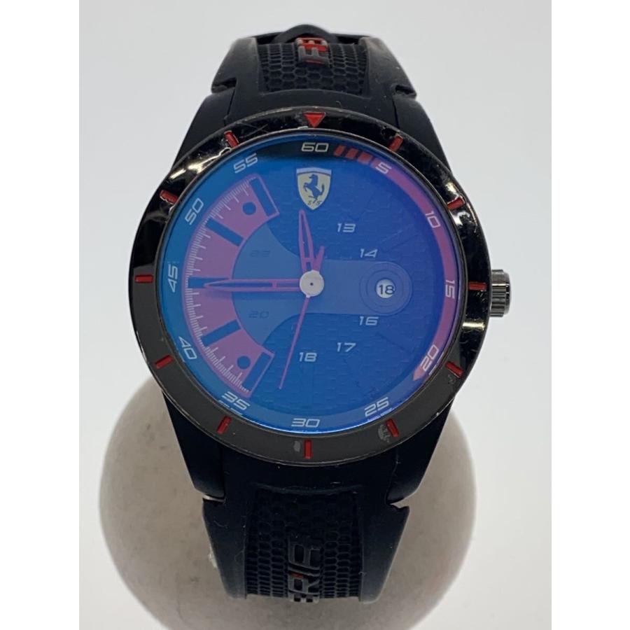 Ferrari◇クォーツ腕時計/アナログ/ラバー/BLK/BLK : セカンド