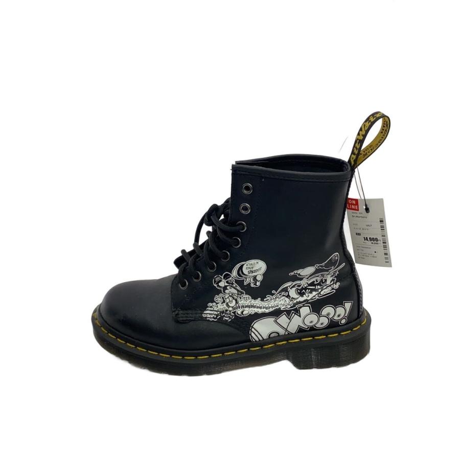 Dr.Martens◇×RICK GRIFFIN/8ホール/ブーツ/US7/BLK/レザー/WY004