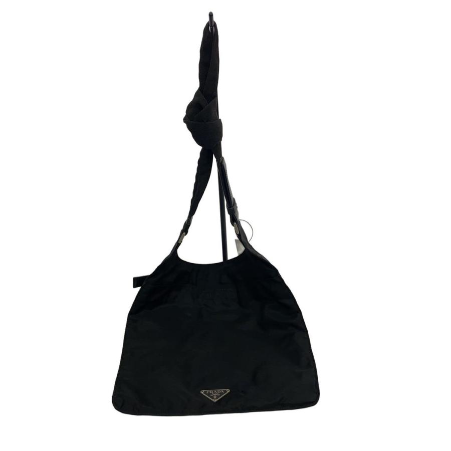 PRADA◇ナイロンサコッシュ/三角ロゴ/ショルダーバッグ/ナイロン/BLK