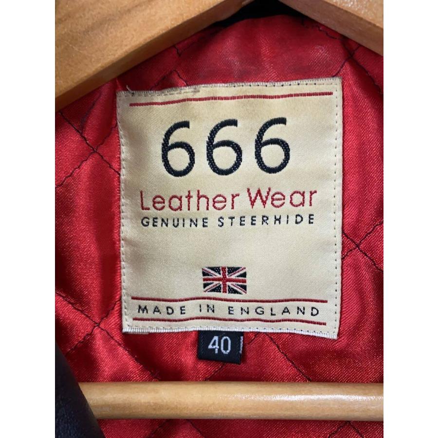 666 Leather Wear◇英国製/白タグ/内側キルティング/ダブルライダース