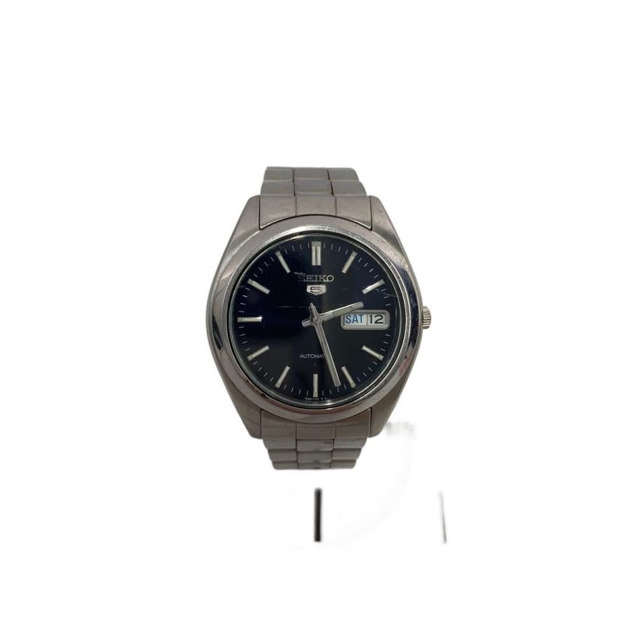 SEIKO◇自動巻腕時計/アナログ/ステンレス/BLK/SLV/7S26-0060 