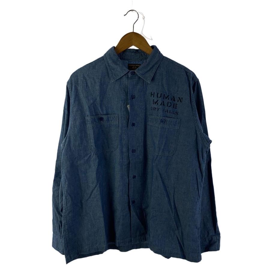 HUMAN MADE◇長袖シャツ/L/コットン/IDG/無地/HM28SH001 : セカンド