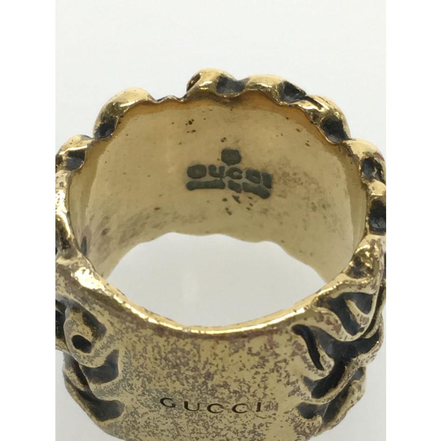 GUCCI◇リング/ライオンたてがみ/8号/GLD/メンズ/※傷、内側さび有