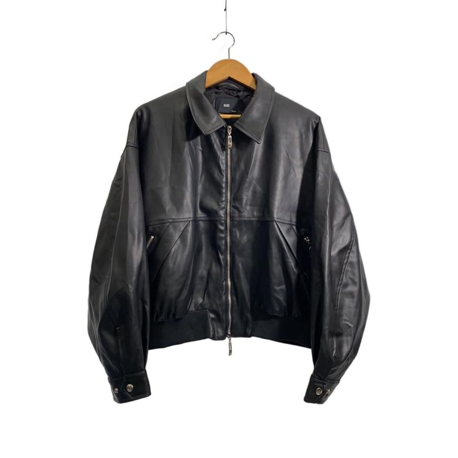 HARE◇ブルゾン/M/フェイクレザー/BLK/無地/HA030478AD : セカンド