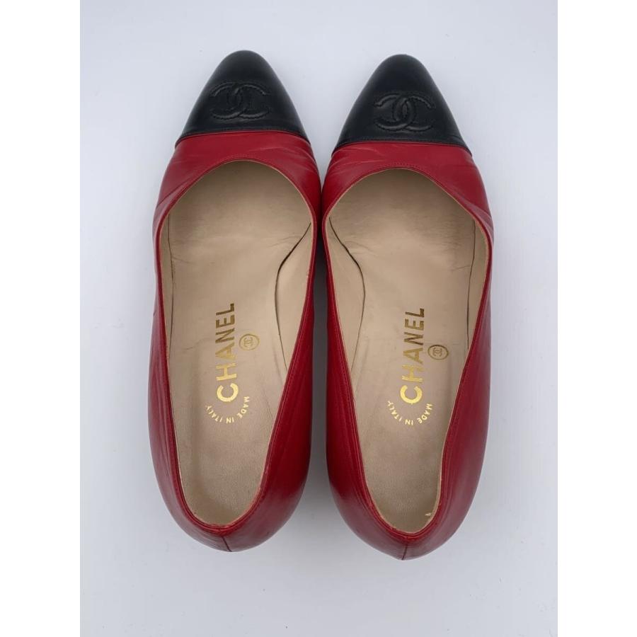 CHANEL◇パンプス/37.5/RED/レザー : セカンドストリートYahoo!店