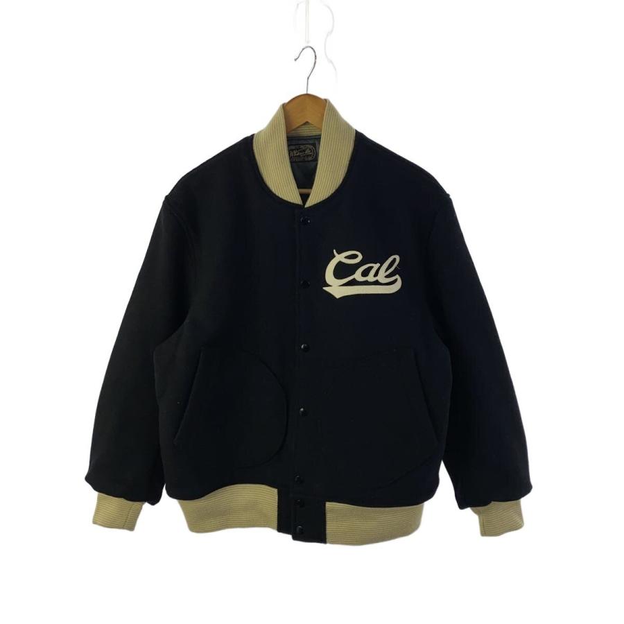 Whitesville◇スタジャン/40/ウール/ブラック/無地/wv15170/アワード