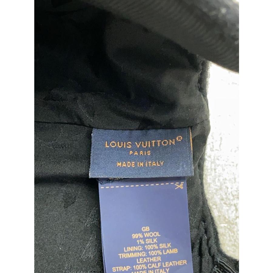 LOUIS VUITTON◇キャップ/FREE/ウール/BLK/無地/メンズ/M7003M