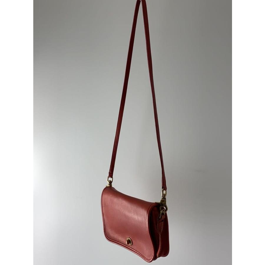 COACH◇ショルダーバッグ/レザー/RED/無地/044/オールドコーチ/ターン