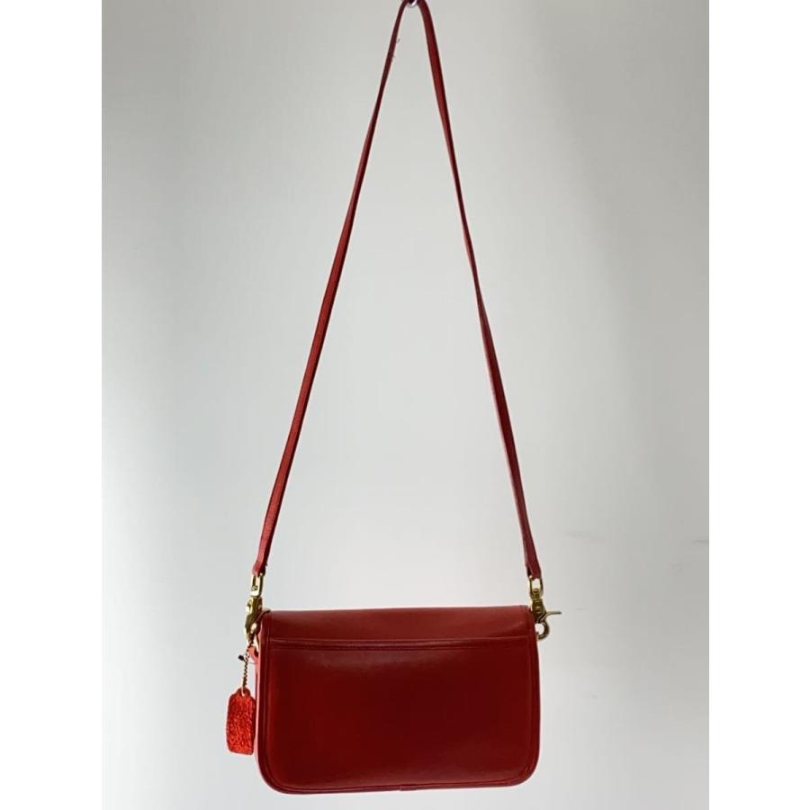 COACH◇ショルダーバッグ/レザー/RED/無地/044/オールドコーチ/ターン