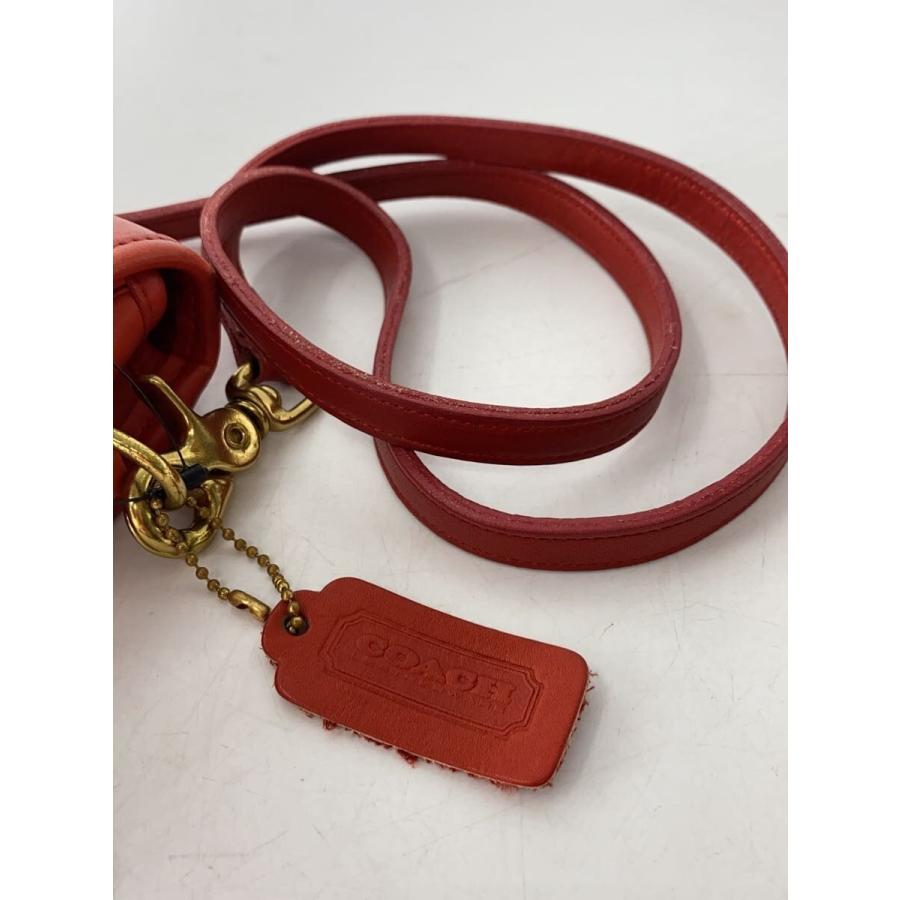 COACH◇ショルダーバッグ/レザー/RED/無地/044/オールドコーチ/ターン