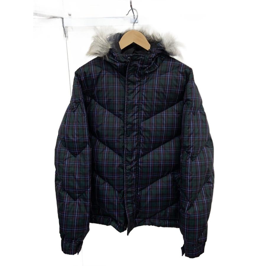 STUSSY◇ダウンジャケット/L/ポリエステル/GRN/チェック : セカンド
