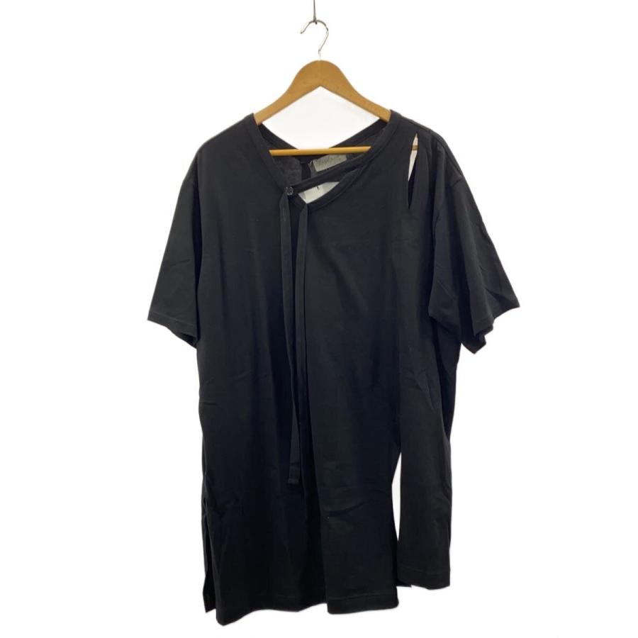 yohji yamamoto POUR HOMME◇カットソー/3/コットン/BLK/無地/HP-T33