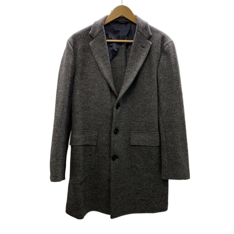 BROOKS BROTHERS◇チェスターコート/38/ウール/GRY/ヘリンボーン