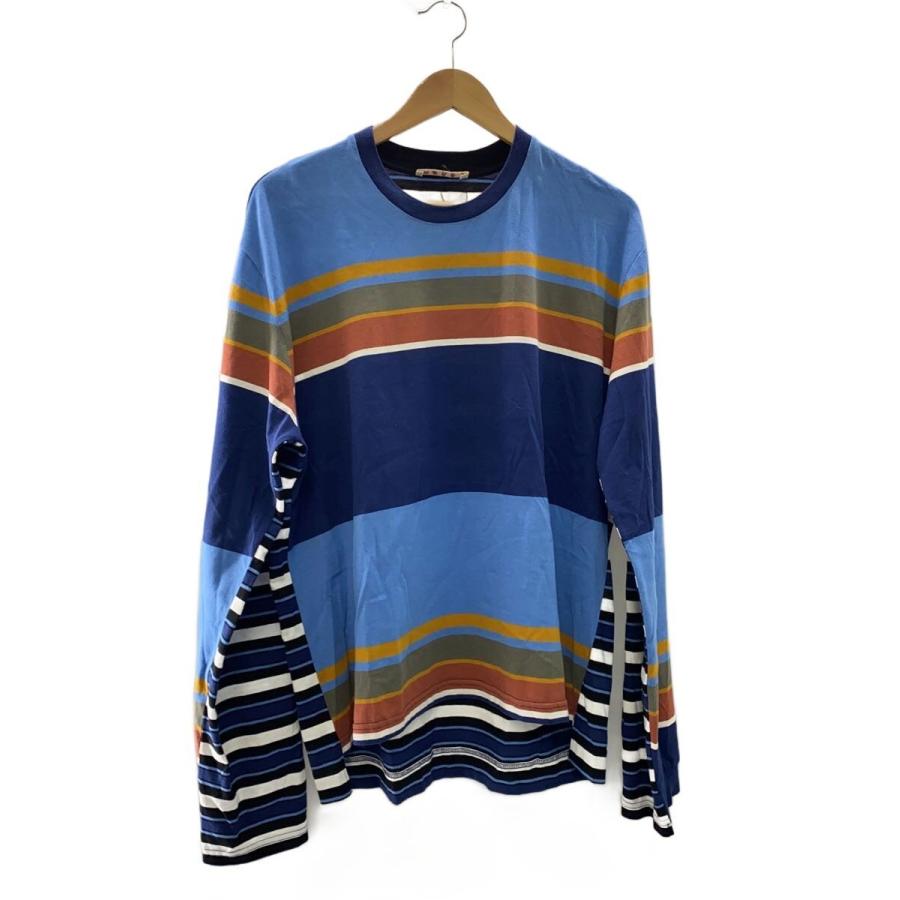 MARNI◇長袖Tシャツ/48/コットン/マルチカラー/ボーダー/HUMU0351QX