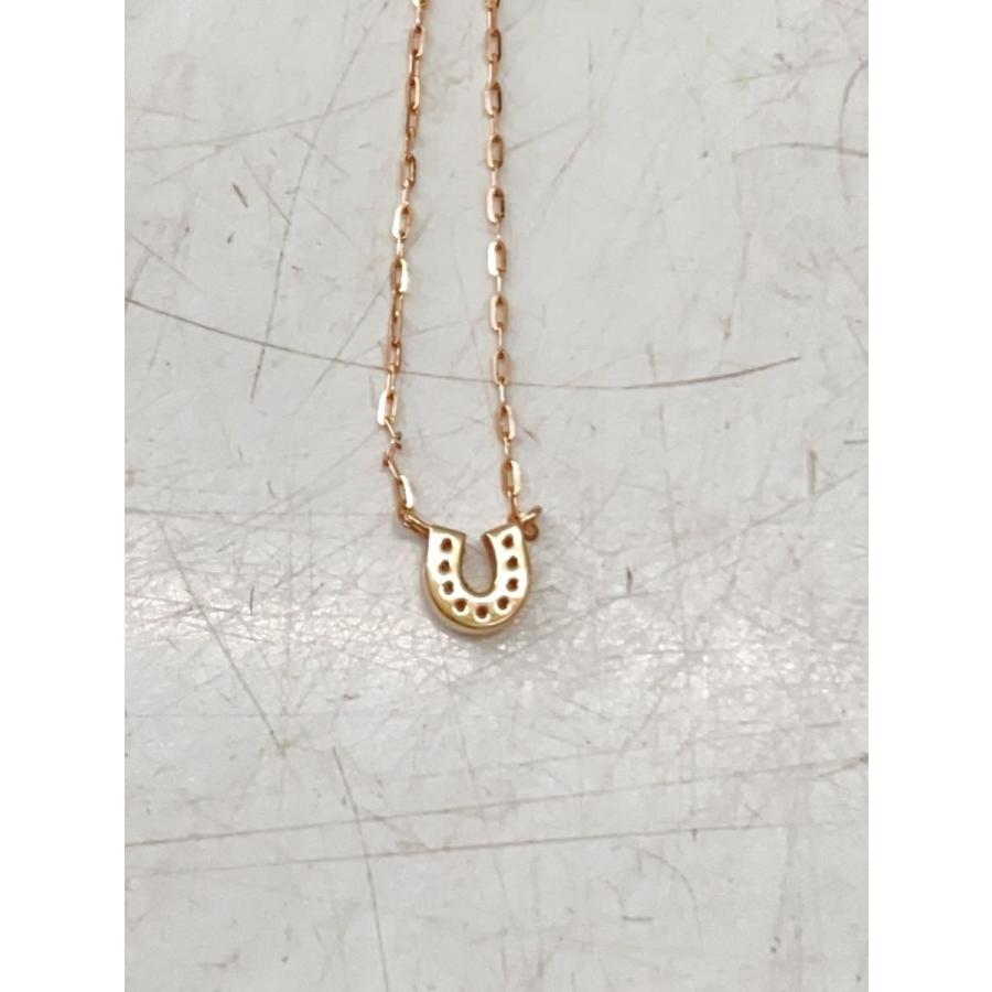 ete◇ネックレス/--/GLD/トップ有/レディース/K10/PG/ダイヤ/ホース 