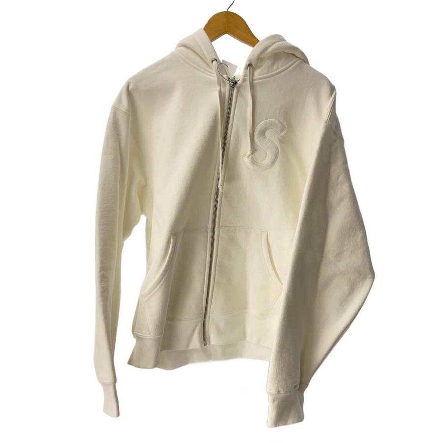 Supreme◇ジップパーカー/M/コットン/WHT/25AW/S Logo Zip Up Hooded