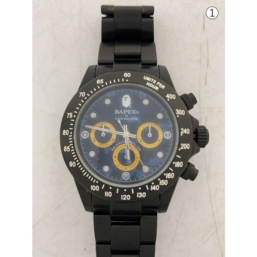 A BATHING APE◆自動巻腕時計/アナログ/--/SLV/BLKの画像