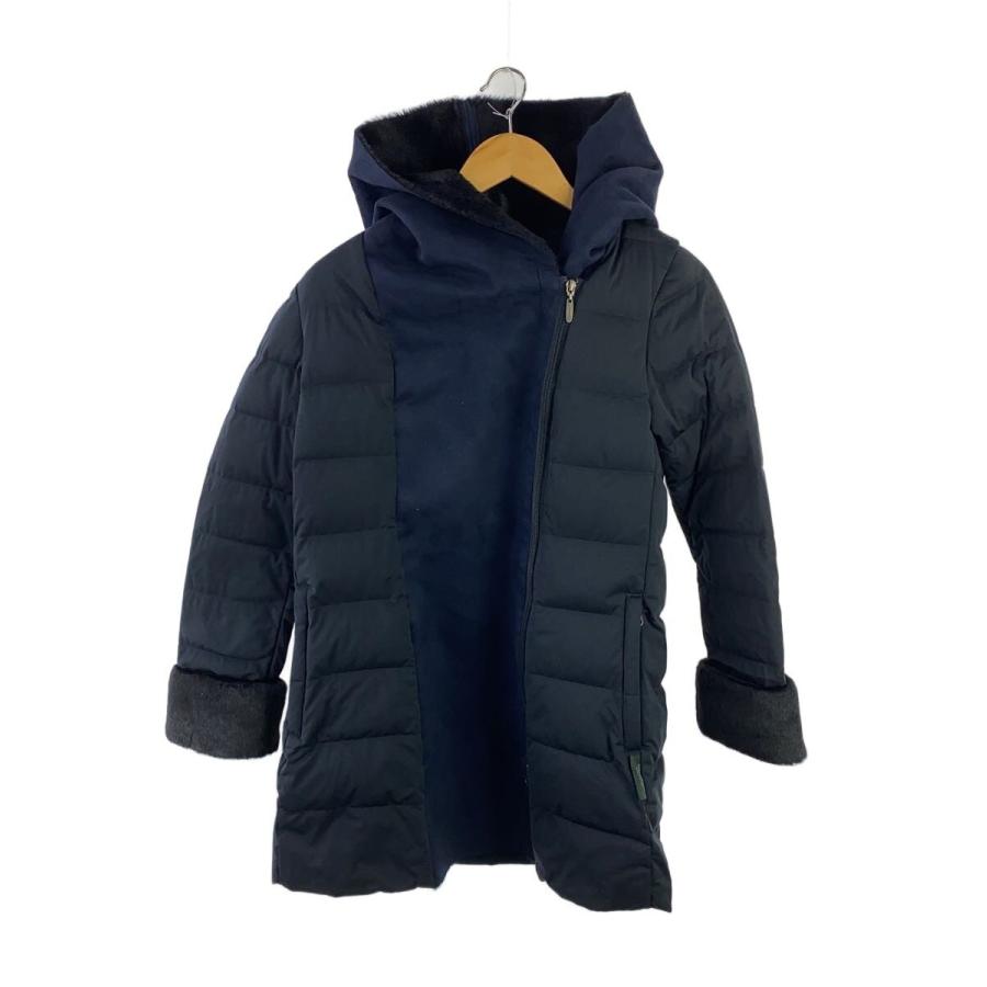 【美品】粧う フェイクムートンダウンジャケット ネイビー YOSOOU YOSOOU◇フェイクムートンダウンコート//2/ポリエステル/ネイビー/無地