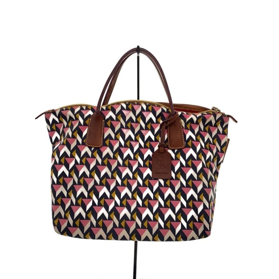 美品 ロベルタピエリ タタミ ショルダーバッグ 2way ナイロン チャーム付き Roberta Pieri◇タタミ2WAYショルダーバッグ/ナイロン/PNK/総柄
