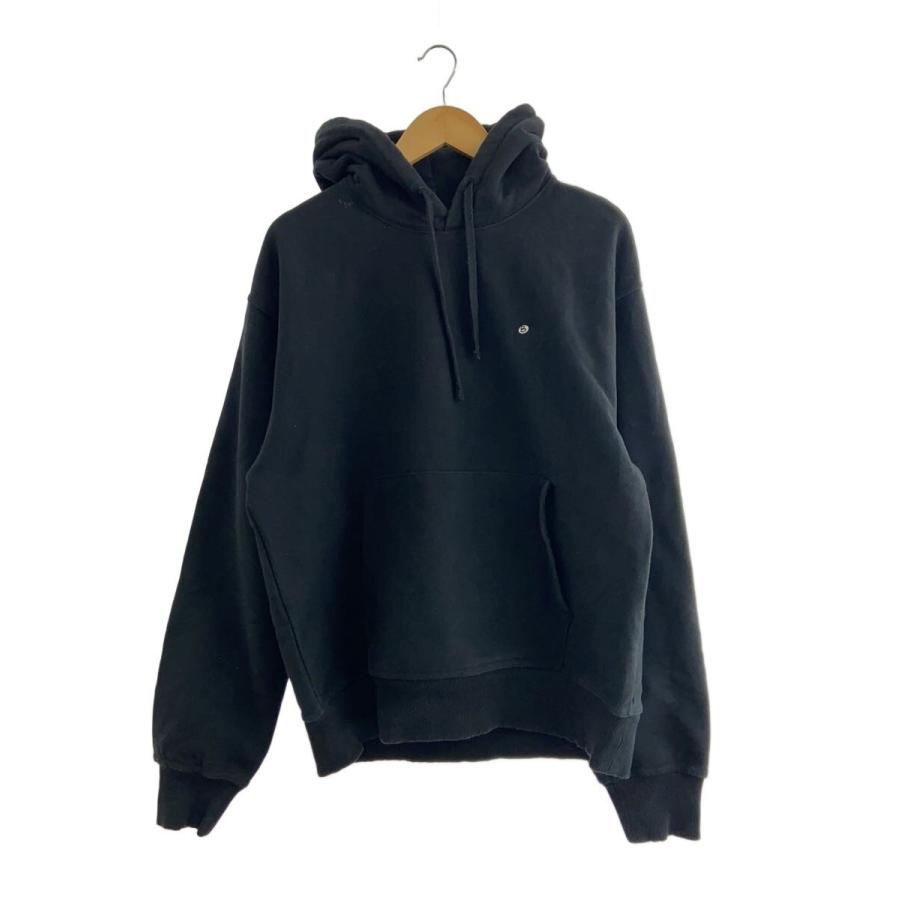 STUSSY◇8 BALL EMBROIDERED HOODIE/パーカー/L/コットン/BLK/118479
