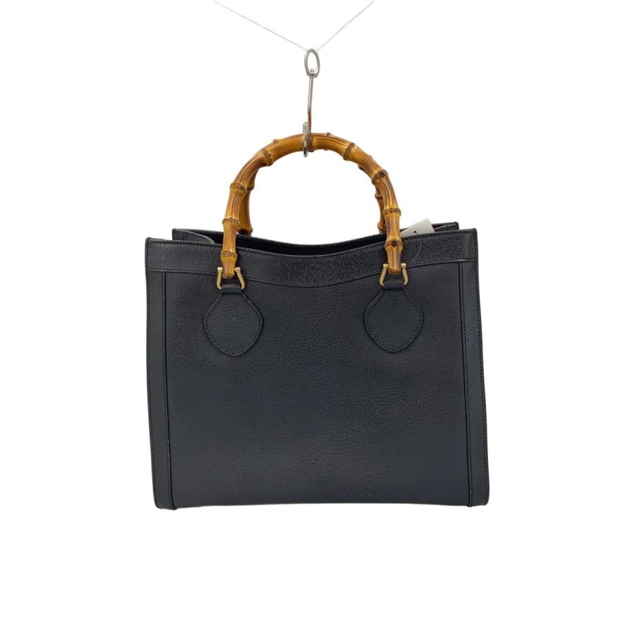 GUCCI バンブーハンドバッグ GUCCI◇バンブーハンドル/ハンドバッグ/レザー/BLK/ダイアナ