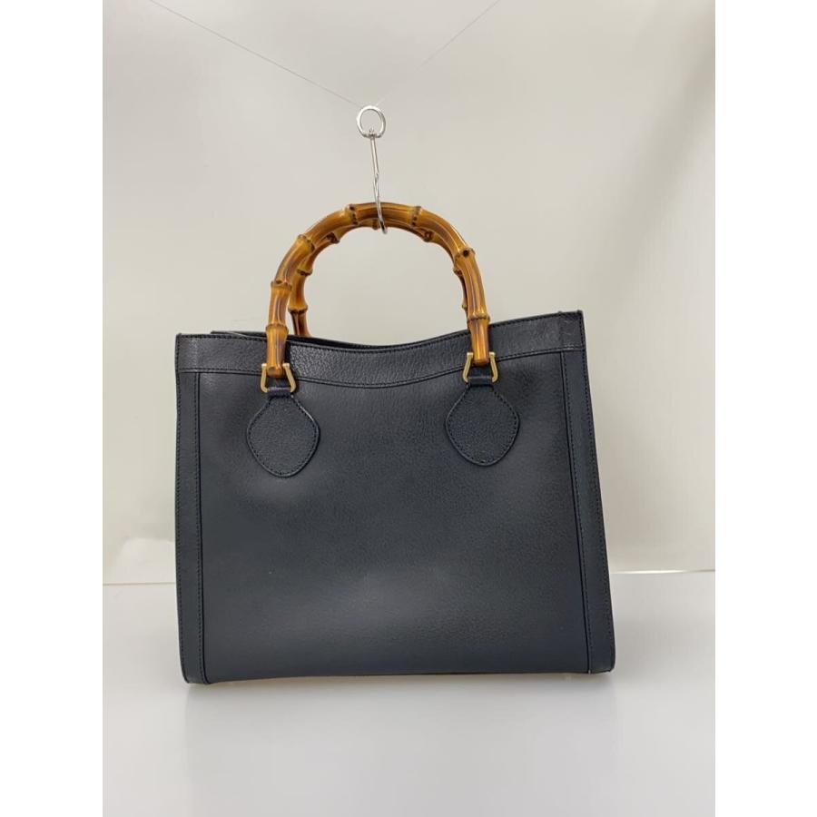 GUCCI◇バンブーハンドル/ハンドバッグ/レザー/BLK/ダイアナ/? NULL