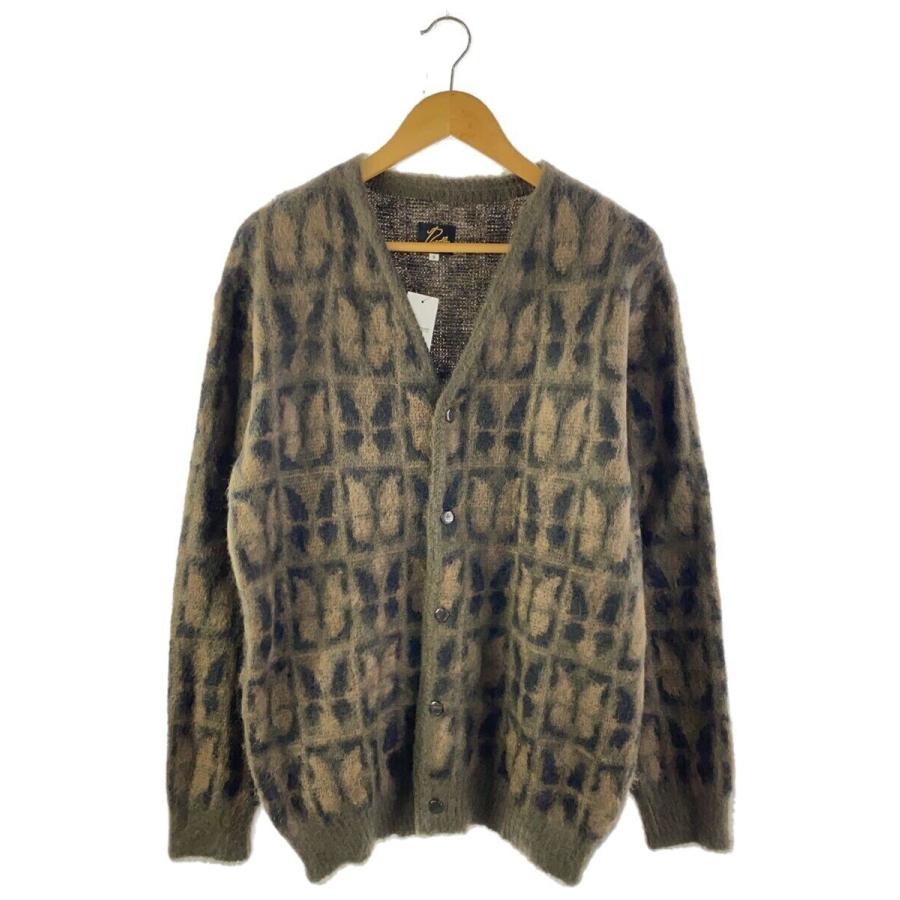 Needles◇□Mohair Cardigan-Papillon/カーディガン/M/モヘア/BRW/総柄