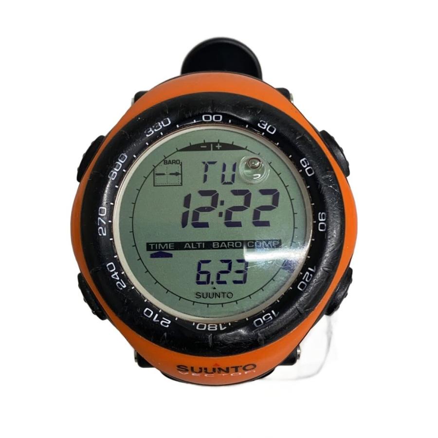 SUUNTO◇クォーツ腕時計/デジタル/ラバー/ORN/BLK/ss010600100