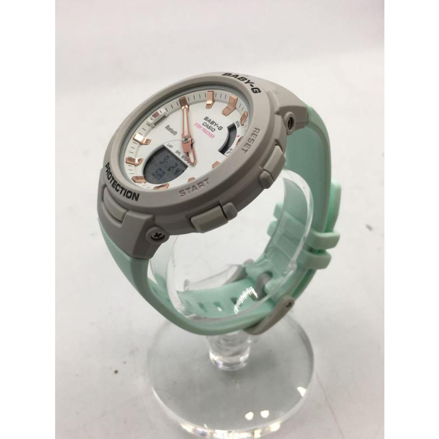 CASIO◆bsa-b100mc-8ajf/クォーツ腕時計_BABY-G/デジアナ/ラバー/WHT/GRN/SS｜ssol-shopping｜02