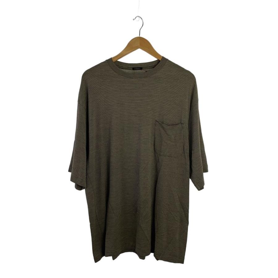 COMOLI◇Tシャツ/4/ウール/ボーダー/v01-05007/22SS/ウール天竺シャツ 