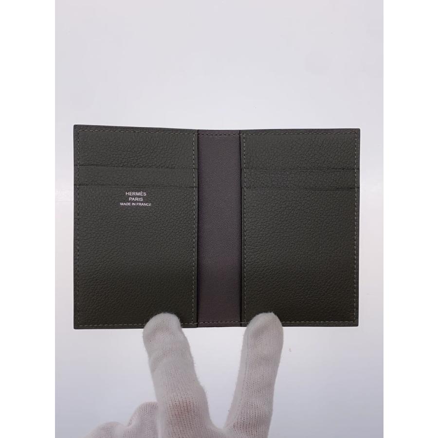 HERMES◇カードケース/レザー/GRY/無地/メンズ : セカンドストリート