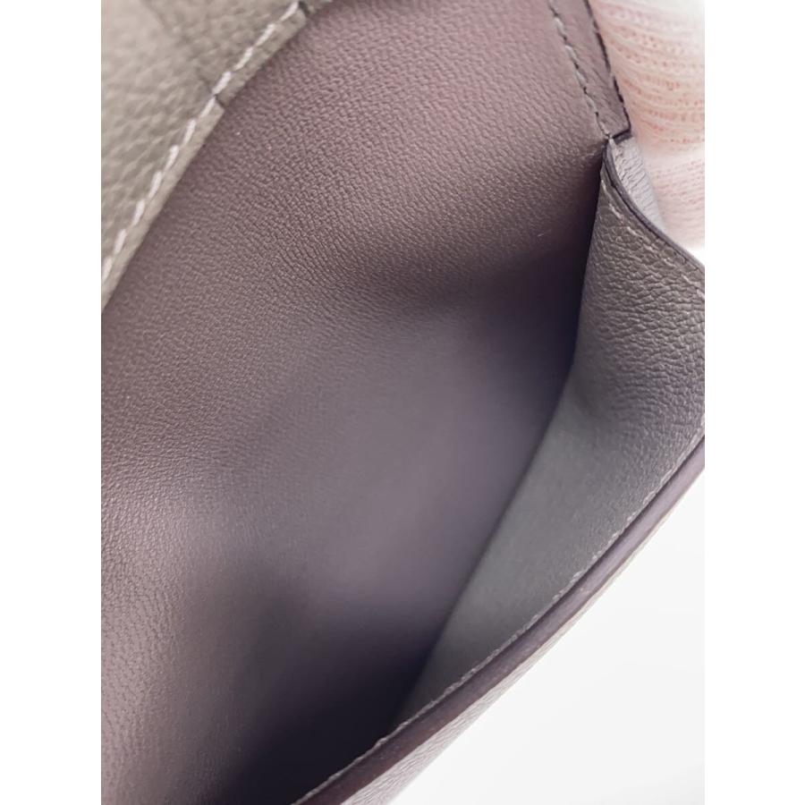 HERMES◇カードケース/レザー/GRY/無地/メンズ : セカンドストリート