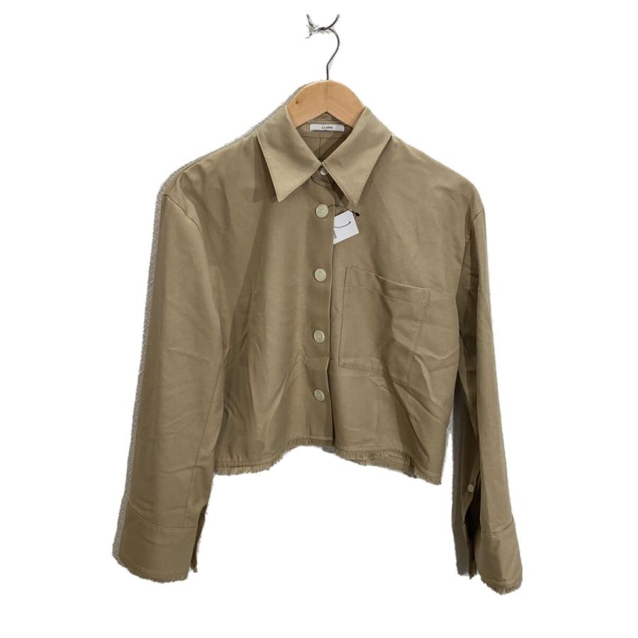 CLANE◇24AW/FRINGE SHORT SHIRT/長袖シャツ/1/ポリエステル/BEG/17122 