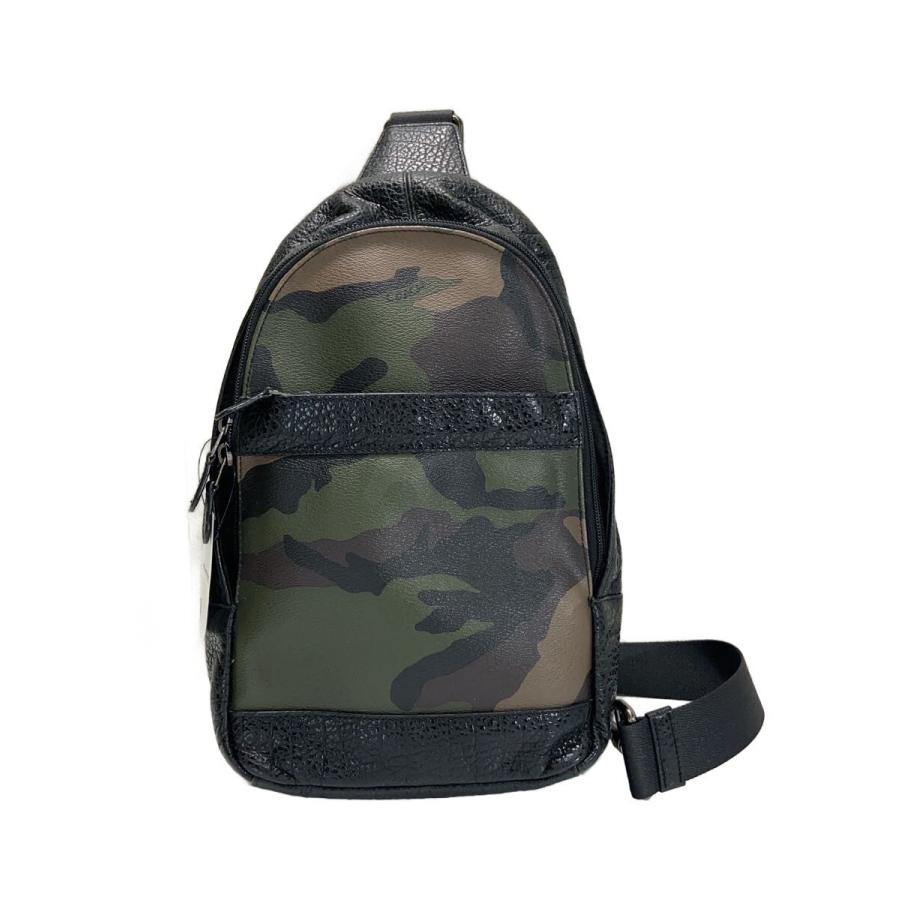 COACH◇ショルダーバッグ/レザー/KHK/カモフラ/F29713 : セカンド