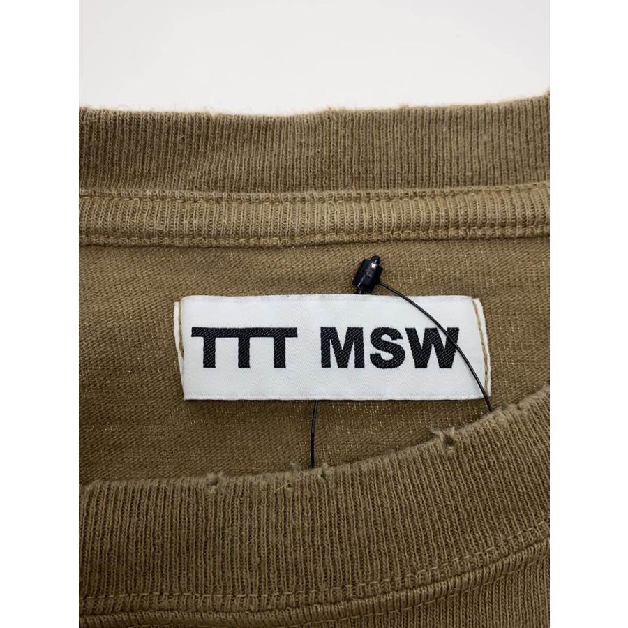 TTT_MSW / Tシャツ/L/コットン/ブラウン/茶色/無地/TTT-2023AW-CT02/23aw/ダメージ加工 TTT_MSW◇Tシャツ/L/コットン/ブラウン/茶色/無地/TTT-2023AW-CT02
