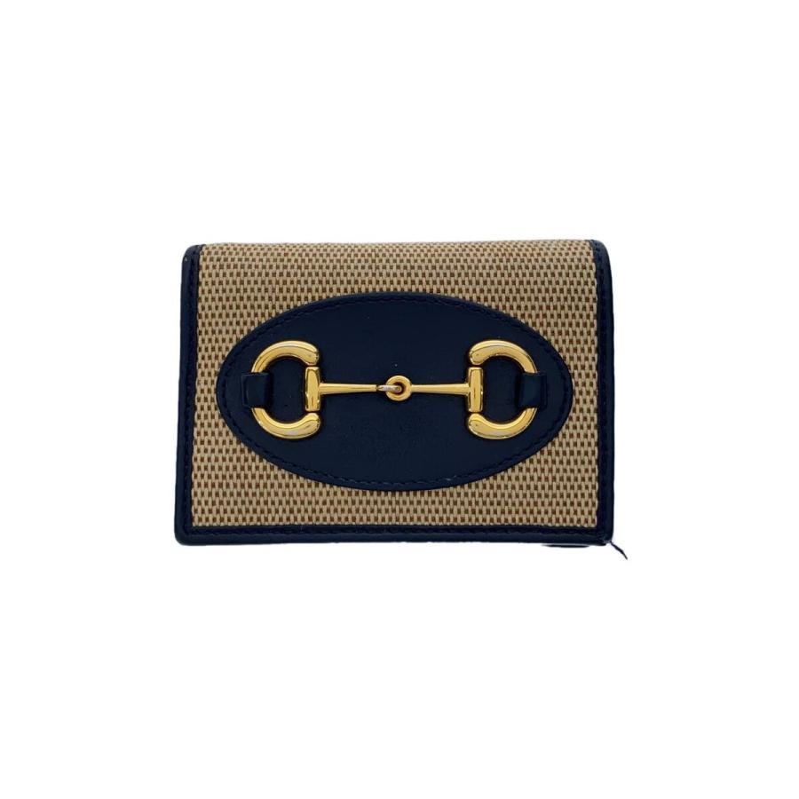 GUCCI◇2つ折り財布_ホースビット1955/--/BEG/レディース