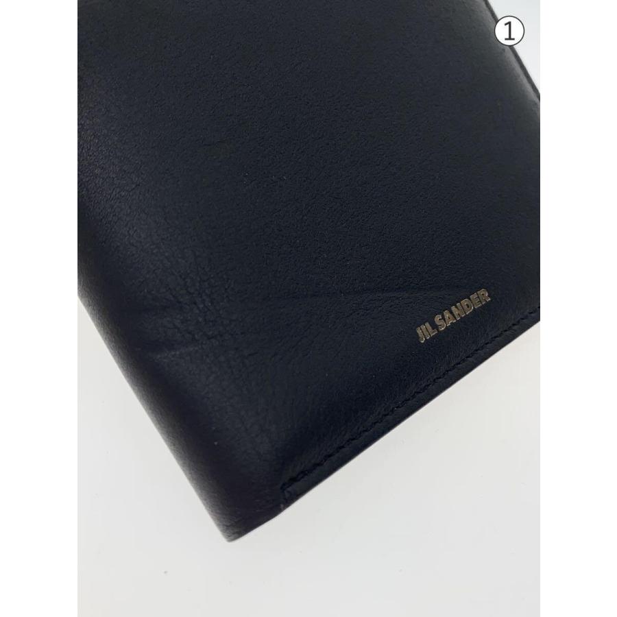 JIL SANDER◇2つ折り財布/レザー/BLK/メンズ : セカンドストリート