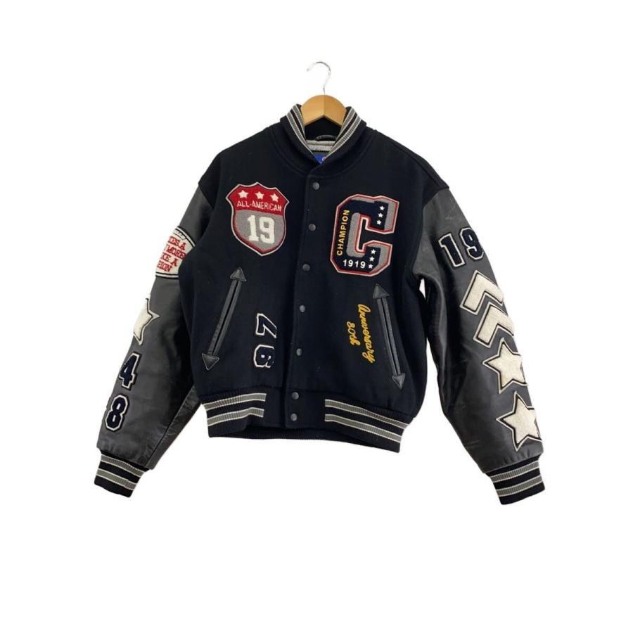 チャンピオン　スタジャン　Ｌ Champion◇スタジャン/L/--/BLK/80th/記念/フルデコ/擦れ有