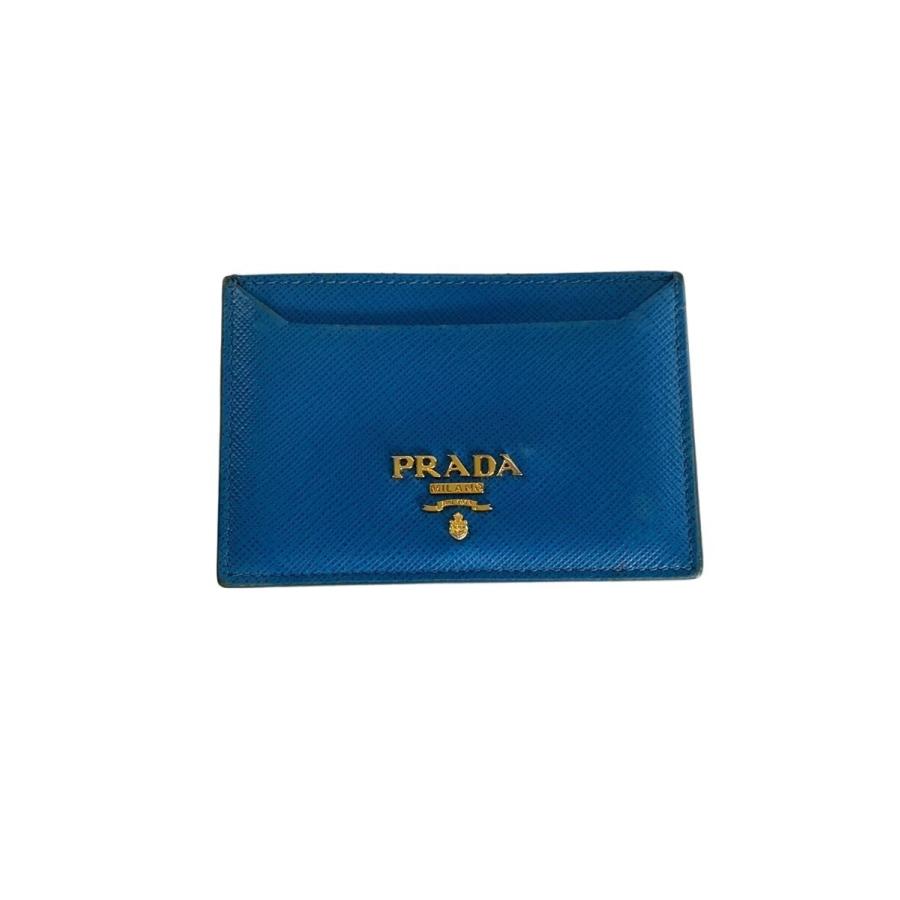 PRADA◇サフィアーノ/カードケース/--/BLU/レディース// : セカンド