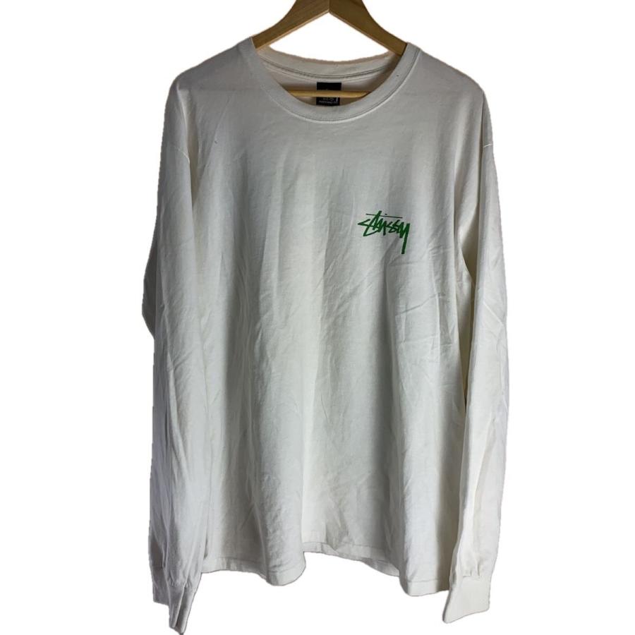 STUSSY◇長袖Tシャツ/XL/コットン/WHT/プリント : セカンドストリート