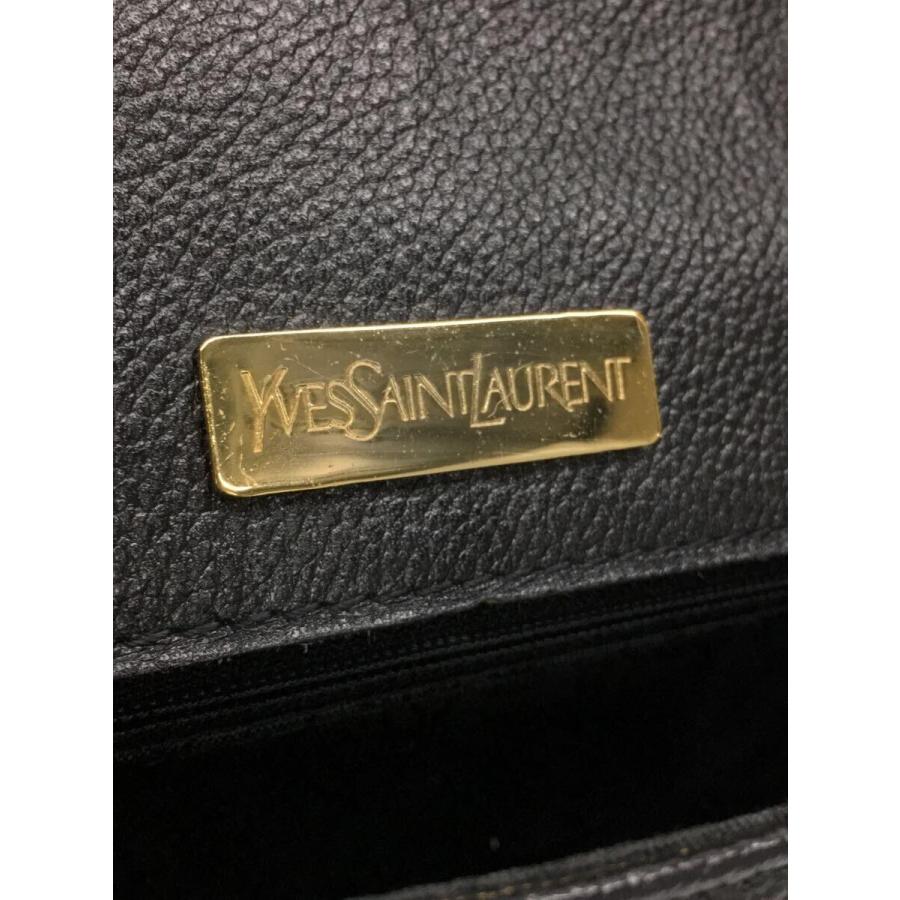 完成品 YVES SAINT LAURENT◆ショルダーバッグ/レザー/BLK