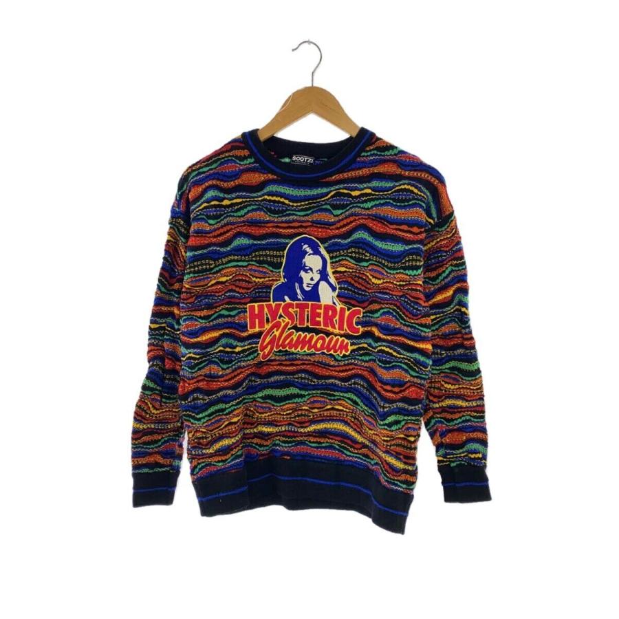 HYSTERIC GLAMOUR◇×SOOTZI/3D編みニット/ロゴ刺繍/FREE/ウール/マルチ 