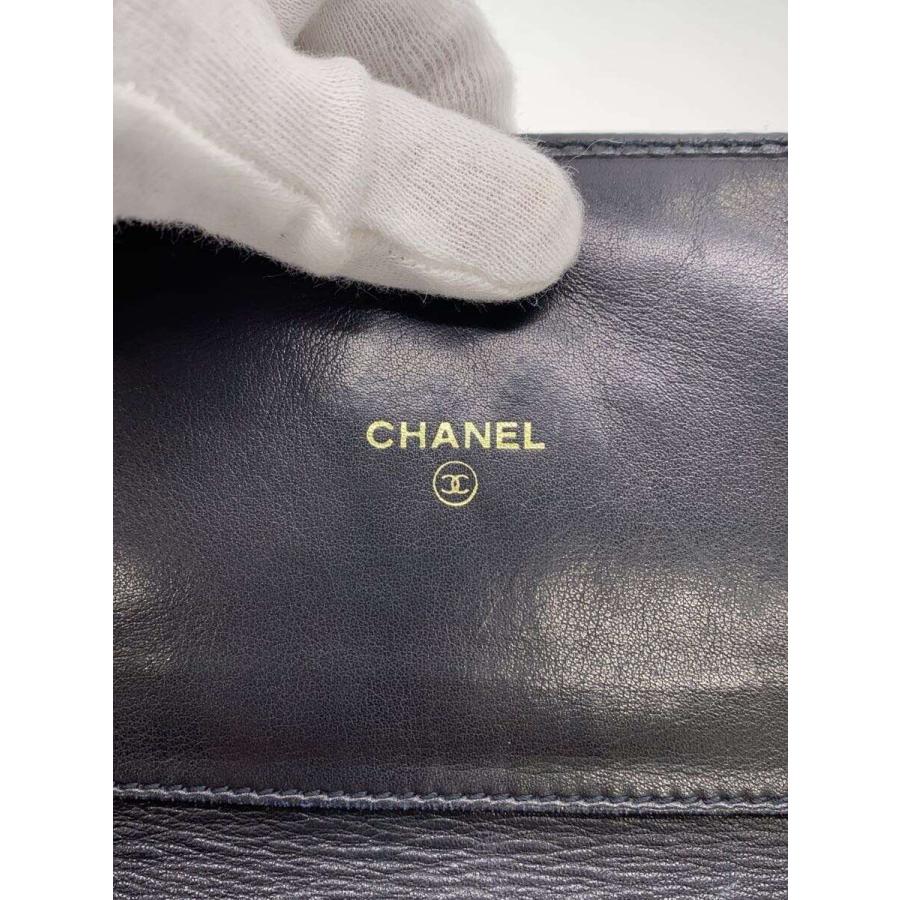 CHANEL◇長財布/--/BLK/レディース/キャビアスキン : セカンド