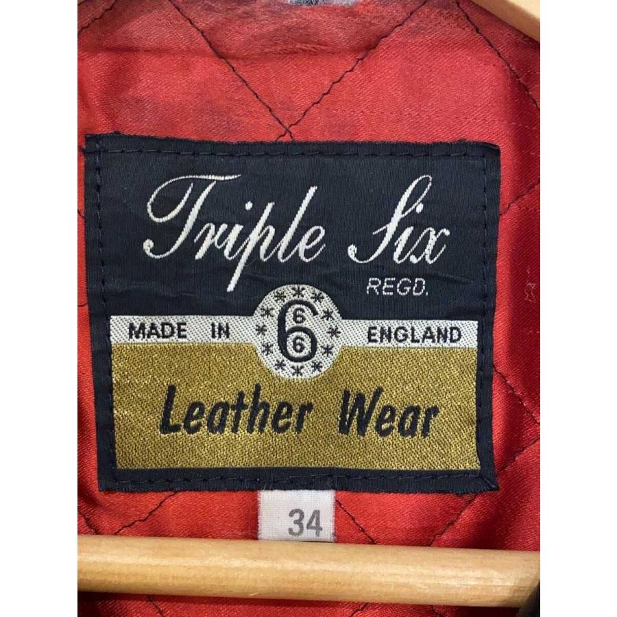 666 Leather Wear◇ダブルライダースジャケット/34/レザー/BLK