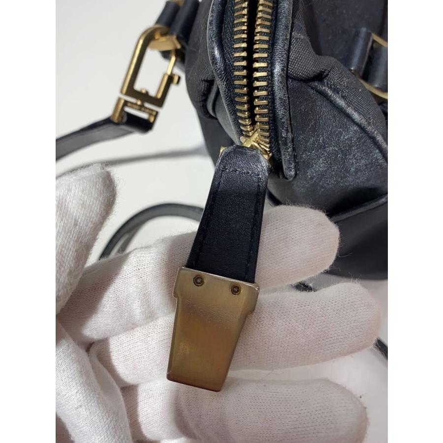 BOTTEGA VENETA◇モノグラム/ミニボストン/ショルダーバッグ/--/BLK