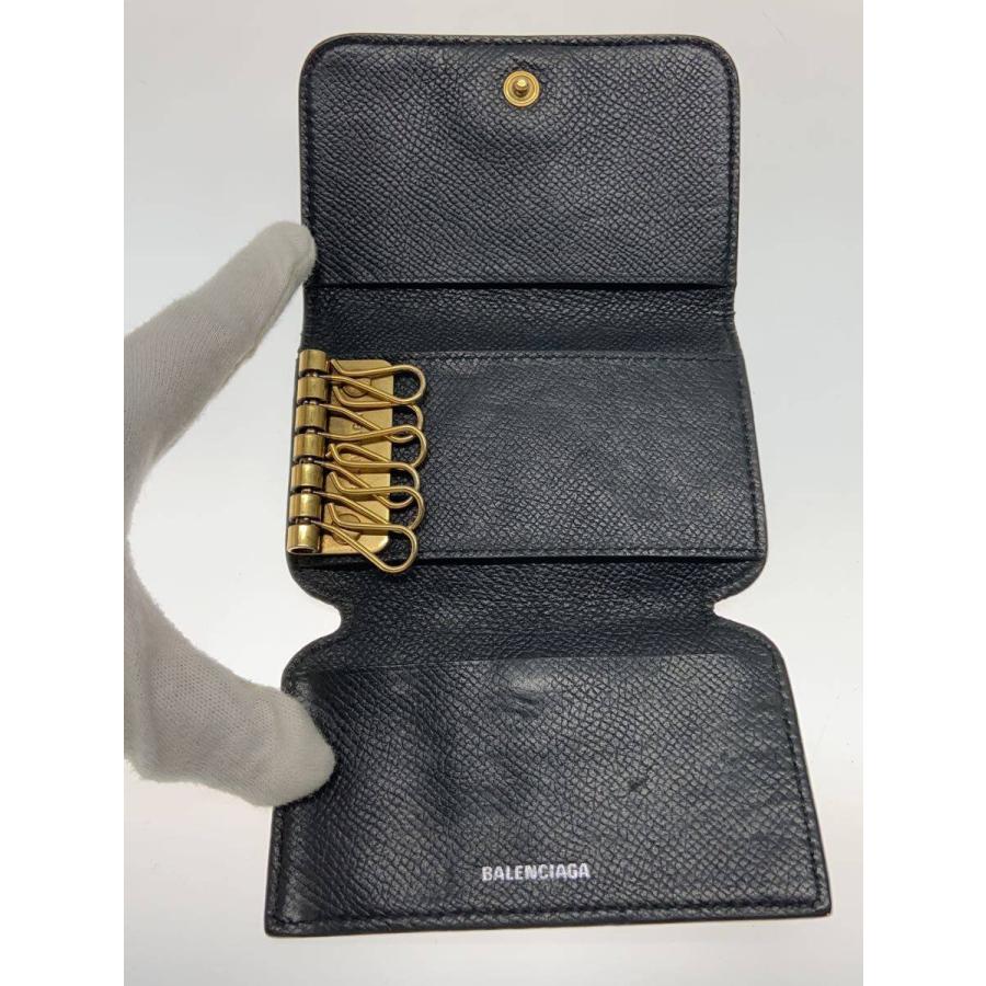 BALENCIAGA◇キーケース/レザー/BLK/6連キーケース// : セカンド