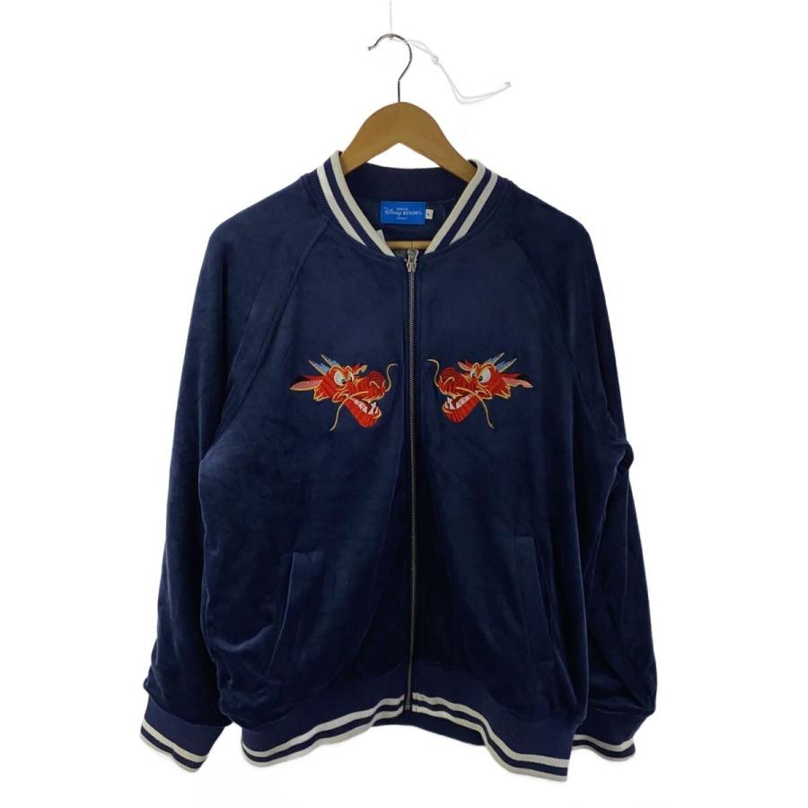 ★【美品】L size ディズニー　ムーラン　スカジャン　ネイビー★ Disney◇ムーラン/スカジャン/L/ポリエステル/NVY : セカンド