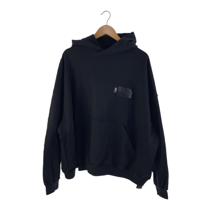 BALENCIAGA◇22AW/GAFFER HOODIE/2/コットン/ブラック/713677 BALENCIAGA◇22AW/GAFFER HOODIE/2/コットン/ブラック/713677